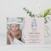 Invitation Croix Chrétienne Florale Moderne | Baptême (Debout devant)