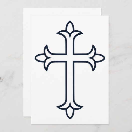 Invitation Croix chrétienne typique (Devant / Derrière)