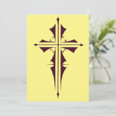 Invitation Croix chrétienne violette (Debout devant)