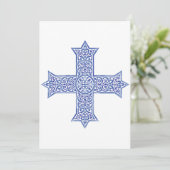 Invitation Croix copte d'art en Lapis Bleu Premium (Debout devant)