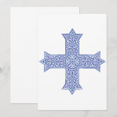 Invitation Croix copte Symbole du christianisme égyptien (Devant / Derrière)