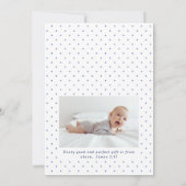 Invitation Croix d'aquarelle bleue en calligraphie Baptême In (Dos)