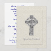 Invitation Croix d'argent sur les Damas d'ivoire Vous êtes in (Devant / Derrière)