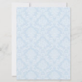 Invitation Croix de baptême en damas bleu (Dos)