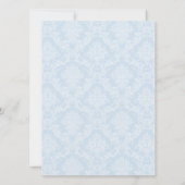 Invitation Croix de baptême en damas bleu (Dos)