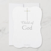 Invitation Croix de Baptême Fille Rose Blanc (Dos)