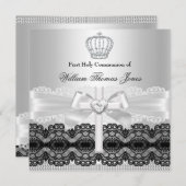 Invitation Croix de Bijoux en argent Garçon première communio (Devant / Derrière)