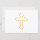 Invitation Croix de calligraphie élégante et confirmation de  (Dos)