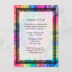 Invitation Croix de colorant de cravate avec le coeur au