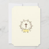 Invitation Croix de courge florale de Yello mignonne Baptême  (Dos)