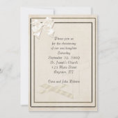 Invitation Croix de crème de baptême (Devant)