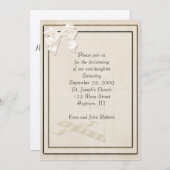 Invitation Croix de crème de baptême (Devant / Derrière)