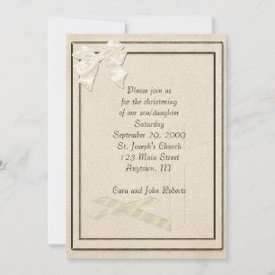 Invitation Croix de crème de baptême