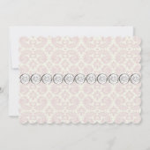 Invitation Croix de Damas en ivoire rose Baby Girl Christenin (Dos)