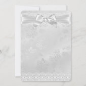 Invitation Croix de dentelle blanche garçon ou fille Baptême  (Dos)