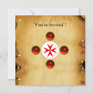 Invitation Croix de gemmes pour la 1ère communion / baptême r