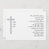 Invitation Croix de gris de la foi Mariage chrétienne (Devant / Derrière)