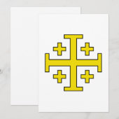 Invitation Croix de Jérusalem Croix quintuple du Christ (Devant / Derrière)