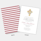 Invitation Croix de la première communion de la couronne de f