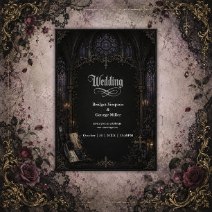 Invitation Croix de l'église cathédrale gothique médiévale Ma
