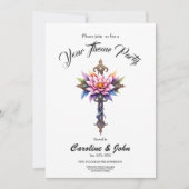 Invitation Croix de Lotus Céleste (Devant)