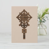 Invitation Croix de main en bois (Debout devant)