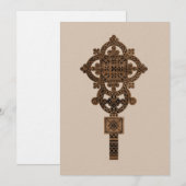 Invitation Croix de main en bois (Devant / Derrière)