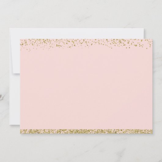 Invitation Croix de Parties scintillant d'or rose Première Sa (Dos)