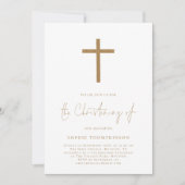 Invitation Croix de Parties scintillant Gold Script (Devant)