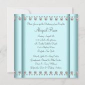Invitation Croix de Pearl bleu turquoise Baby Boy ou Girl Chr (Dos)