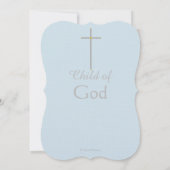 Invitation Croix de Première Communion Bleue (Dos)