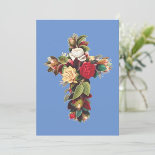 Invitation Croix de Rose (Debout devant)