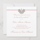 Invitation Croix de rose rose en mémoire affectueuse (Dos)
