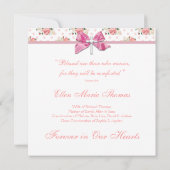 Invitation Croix de rose rose en mémoire affectueuse (Dos)