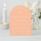 Invitation Croix de script simple et moderne Peach Arch de co