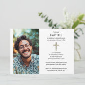 Invitation Croix de verdure - Avis de décès et funérailles (Debout devant)