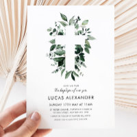 Croix de verdure Baptême moderne Christening Botan