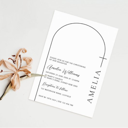 Invitation Croix demi-arc simple