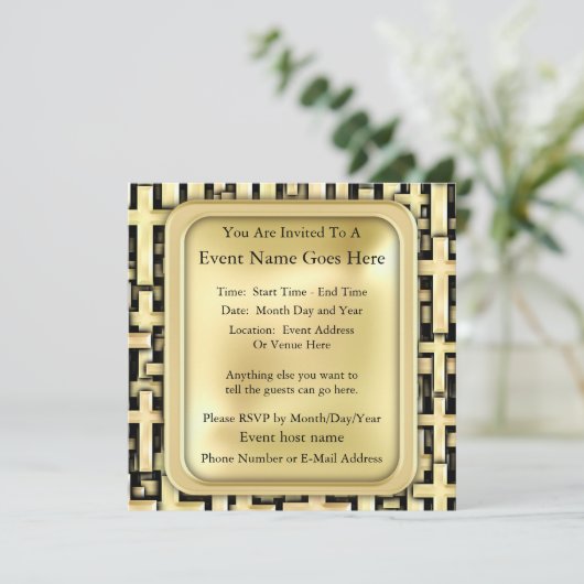 Invitation Croix d'or (Debout devant)