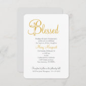 Invitation croix d'or BAPTISME ou CHRISTENM (Devant / Derrière)