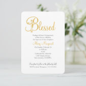 Invitation croix d'or BAPTISME ou CHRISTENM (Debout devant)