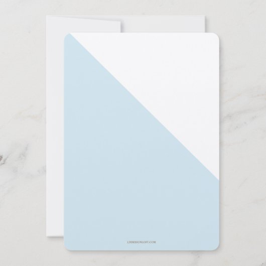 Invitation Croix d'or bleu simple Christing virtuel (Dos)