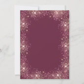 Invitation Croix d'or Chic Roses rouges Parties scintillant d (Dos)