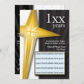 Invitation Croix d'or d'anniversaire d'église (Devant / Derrière)