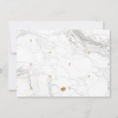 Invitation Croix d'or de Marble Faux Baptême 1er anniversaire (Dos)