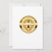 Invitation Croix d'or et Mariage catholique de Chalice (Dos)