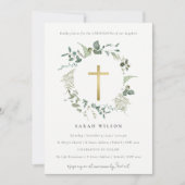 Invitation Croix d'or Eucalyptus Botanique (Devant)