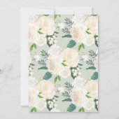 Invitation Croix d'or florale verte Première communion sainte (Dos)