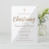 Invitation Croix d'or gris blanc simple Christine virtuelle (Debout devant)