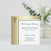 Invitation Croix d'or noir en mémoire d'amour (Debout devant)